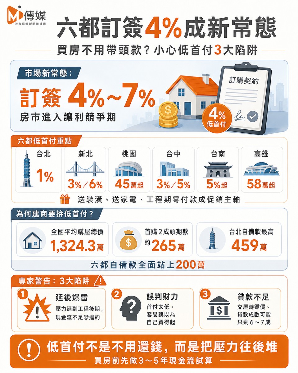 建商真的急了！六都「訂簽4%」成新常態 買房不用帶頭款？專家警告：3大陷阱正在收割你！