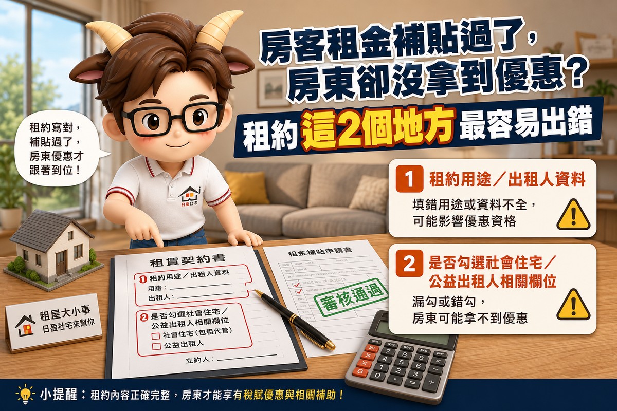 房客租金補貼過了，房東卻沒拿到優惠？租約這2個地方最容易出錯