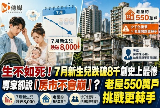 生不如死！7月新生兒跌破8千創史上最慘 專家卻說「房市不會崩」？老屋550萬戶挑戰更棘手