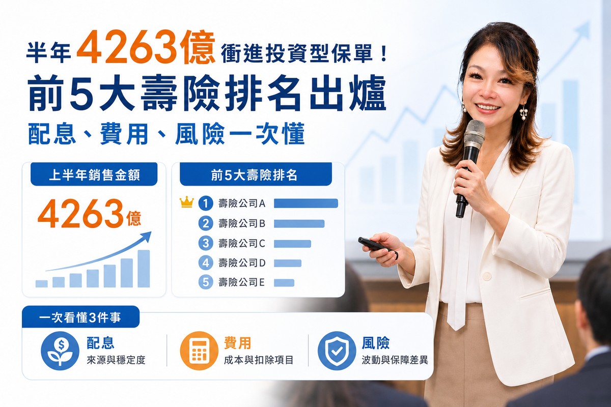 保險達人》半年4263億衝進投資型保單！前5大壽險排名出爐　配息、費用、風險一次懂