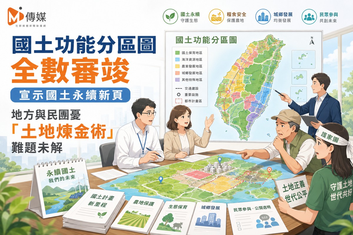國土功能分區圖全數審竣 宣示國土永續新頁 地方與民團憂「土地煉金術」難題未解