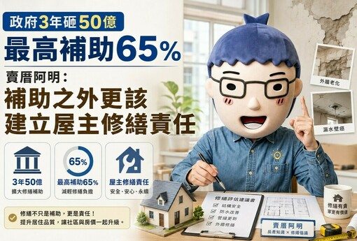 政府3年砸50億最高補助65%　賣厝阿明：補助之外更該建立屋主修繕責任