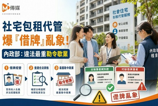 社宅包租代管爆「借牌」亂象！管理人員證照竟成「租牌黑市」 內政部重話：違法最重勒令歇業