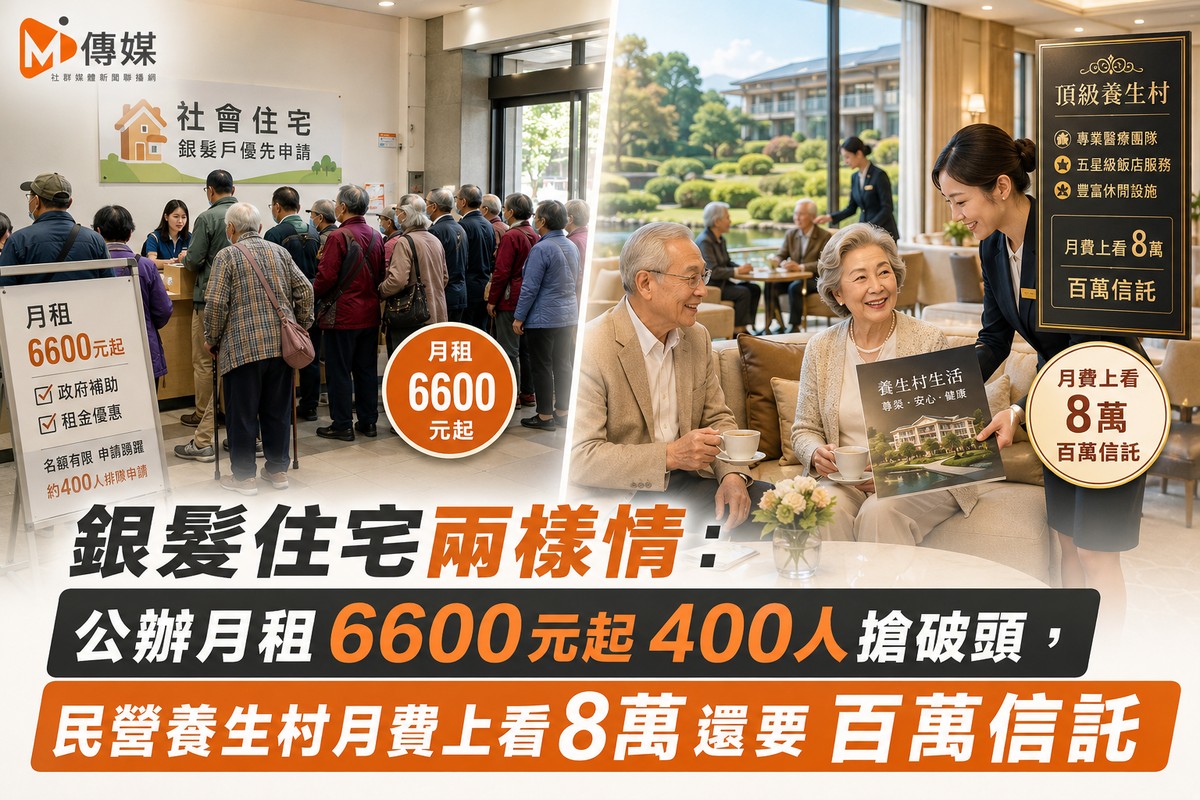 銀髮住宅兩樣情！公辦月租約6000元起400人排隊　民營最高近10萬、另有250萬信託或千萬押租金
