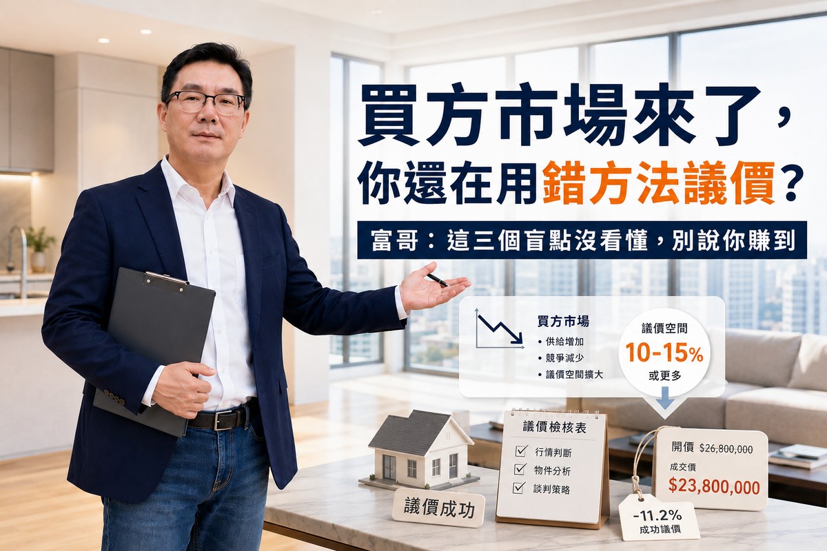 買方市場來了，你還在用錯方法議價？富哥：這三個盲點沒看懂，別說你賺到