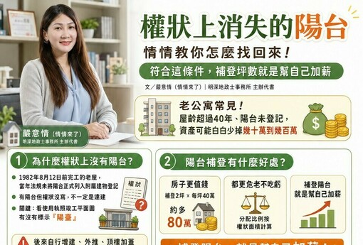 權狀上消失的陽台，情情教你怎麼找回來！符合這條件，補登坪數就是幫自己加薪