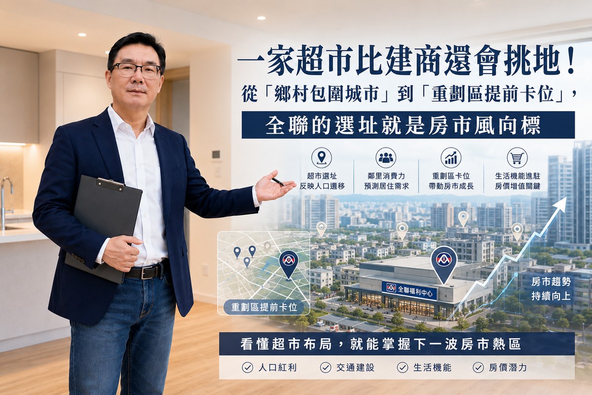 一家超市比建商還會挑地！從「鄉村包圍城市」到「重劃區提前卡位」，全聯的選址就是房市風向標