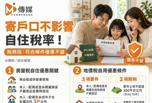 寄戶口不影響自住稅率！稅務局：符合條件優惠不變