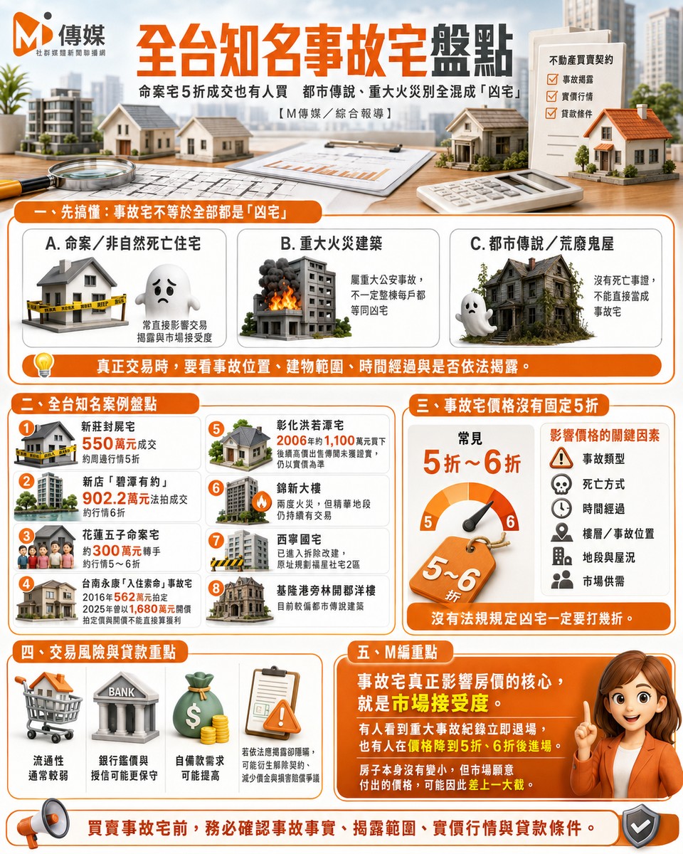 全台知名事故宅盤點》命案宅5折成交也有人買　都市傳說、重大火災是「凶宅」!?