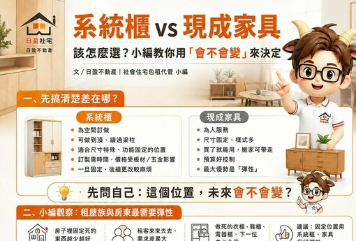 系統櫃 vs 現成家具，該怎麼選？小編教你用「會不會變」來決定