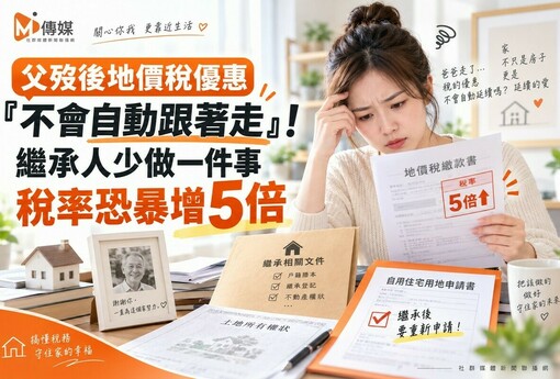 父歿後地價稅優惠「不會自動跟著走」！繼承人少做一件事 稅率恐暴增5倍