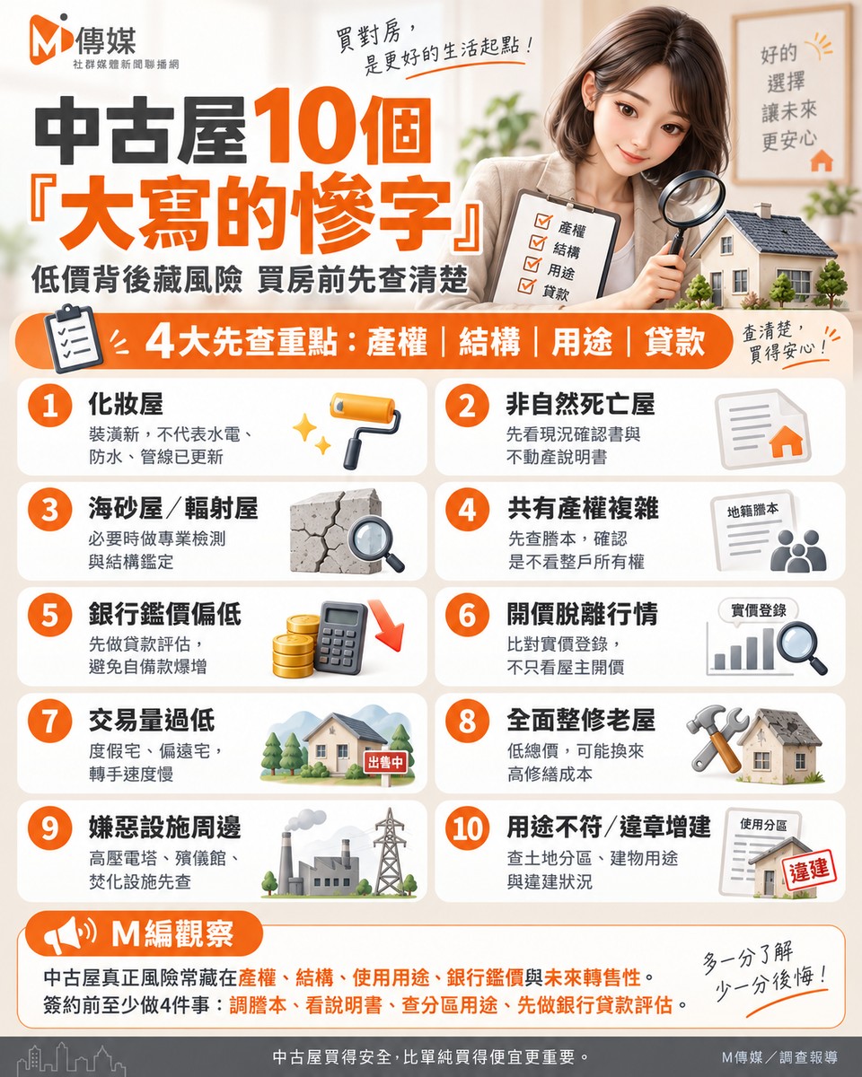 中古屋10個「大寫的慘字」！低價背後藏風險　買房前先查清楚