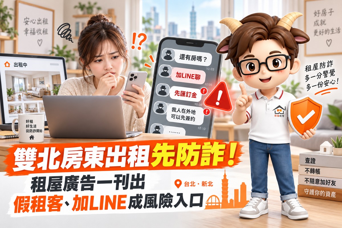 房東出租先防詐！租屋廣告一刊出　假租客、加LINE成風險入口