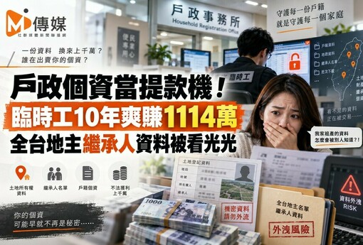 戶政個資當提款機！臨時工10年爽賺1114萬 全台地主繼承人資料被看光光