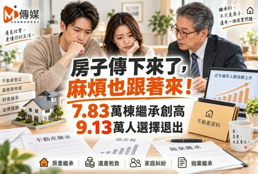 房子傳下來了，麻煩也跟著來！7.83萬棟繼承創高　9.13萬人選擇退出