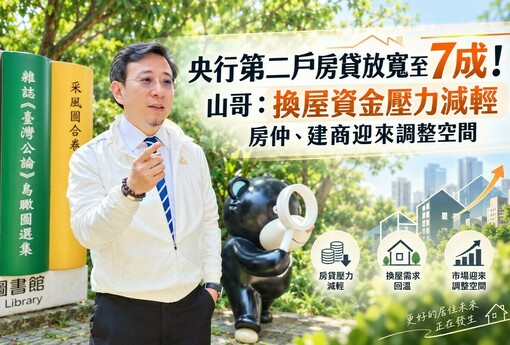 央行第二戶房貸放寬至7成！山哥：換屋資金壓力減輕　房仲、建商迎來調整空間