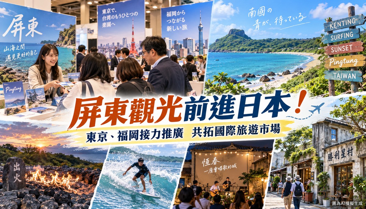 屏東觀光前進日本！東京、福岡接力推廣　要讓更多旅客從墾丁一路玩進屏東