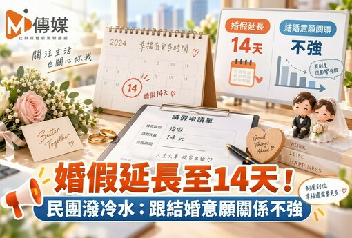 婚假延長至14天！ 民團潑冷水：跟結婚意願關係不強