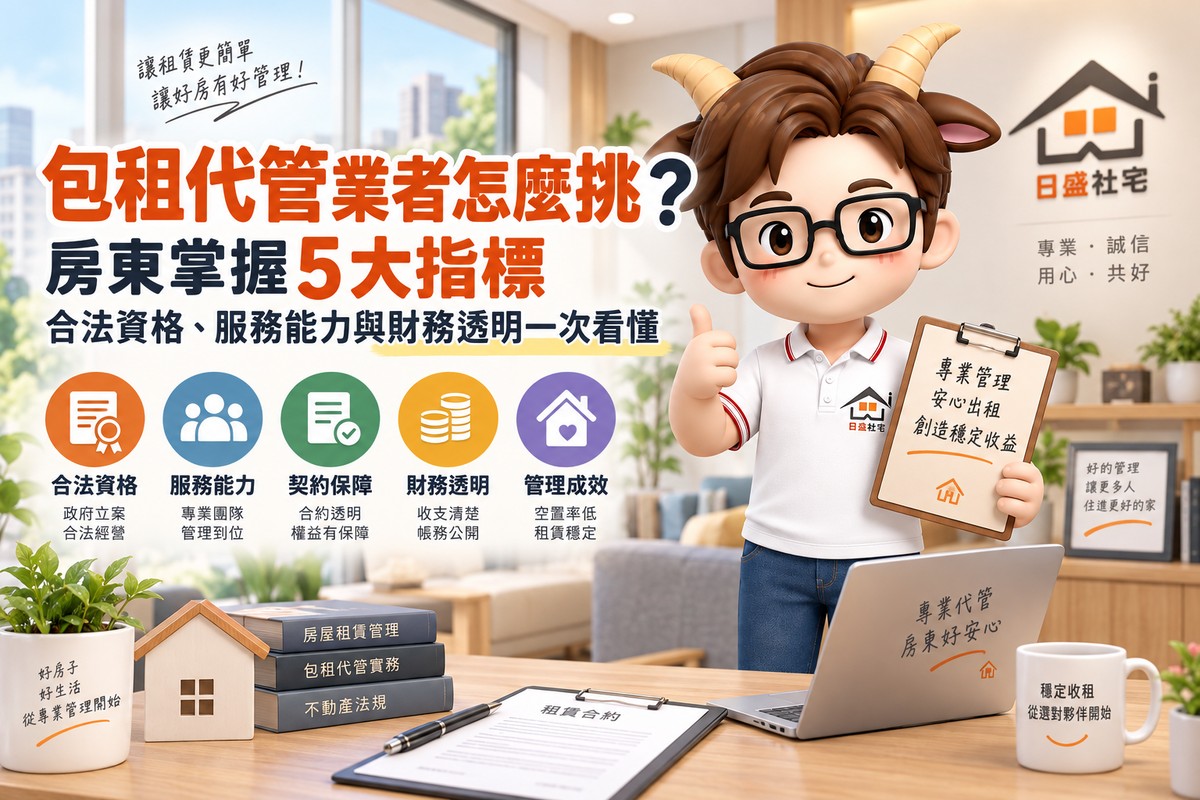 包租代管業者怎麼挑？房東掌握5大指標　合法資格、服務能力與財務透明一次看懂