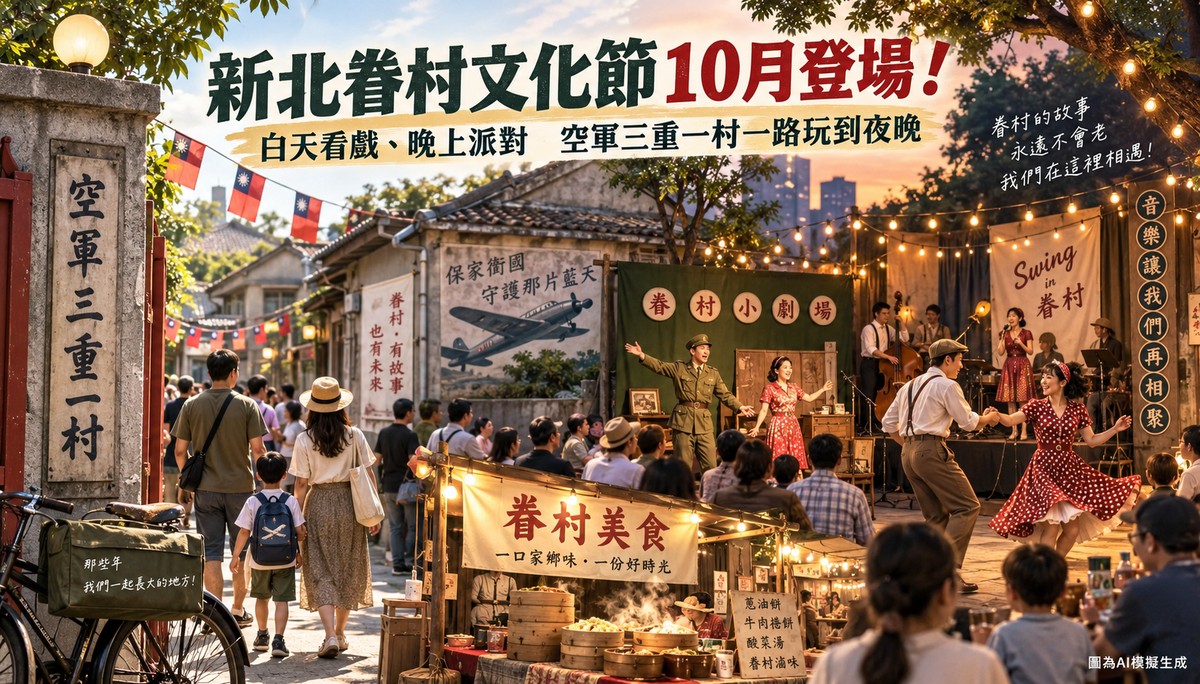 新北眷村文化節10月登場！白天看戲、晚上派對　空軍三重一村一路玩到夜晚