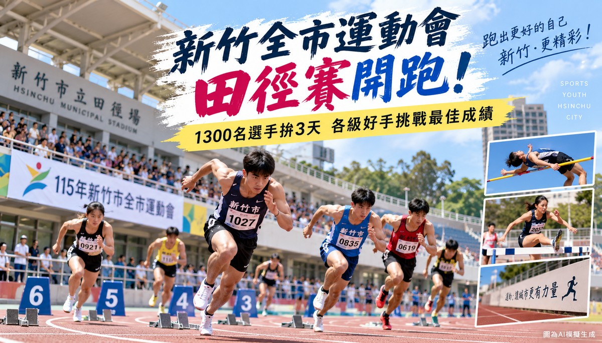新竹全市運動會田徑賽開跑！1300名選手拚3天　從國小到社會組同場較勁