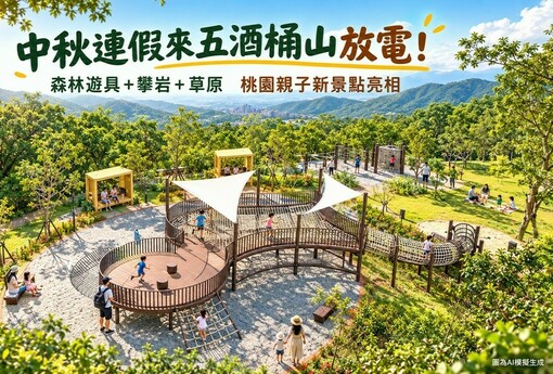 中秋連假來去五酒桶山！森林遊具、攀岩、草原一次玩　桃園多一個親子放電新選擇
