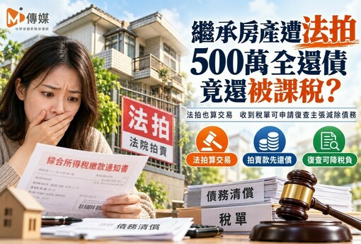 繼承房產遭法拍 500萬全還債竟還被課稅？一次看懂爭議與自保關鍵