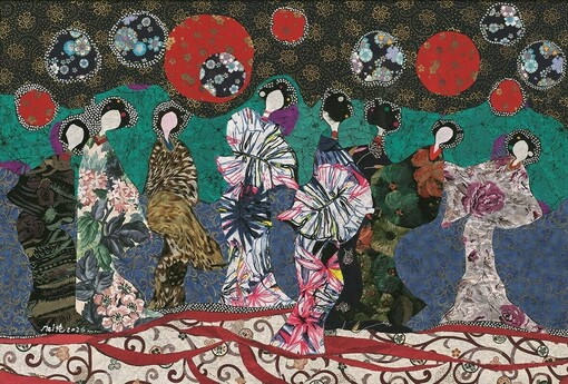 苗栗美術家邀請展「美之純粹」登場 周美純54件布雕、油畫、瓷畫一次看