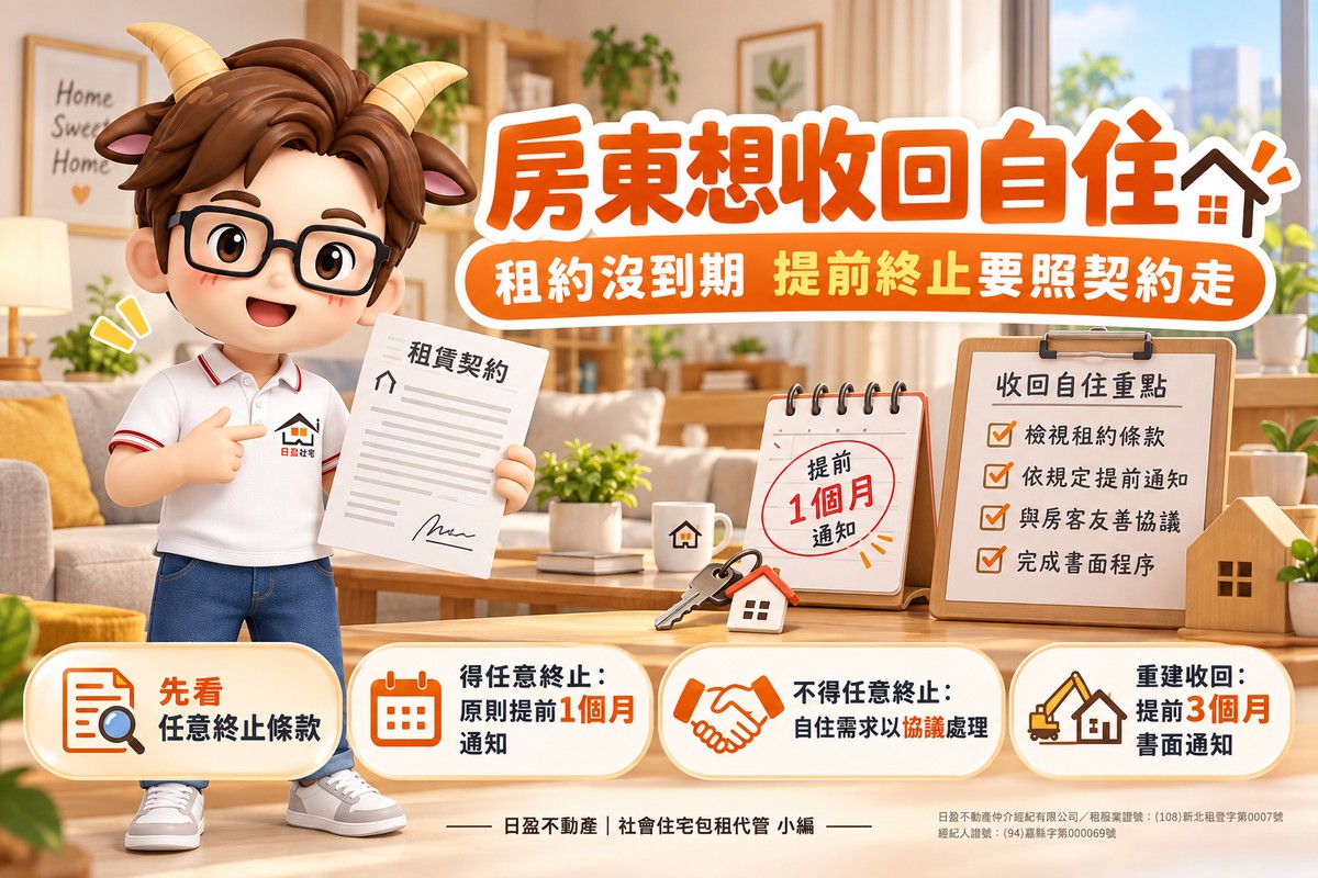 房東想收回自住|租約沒到期先看這一條 提前終止要照契約走