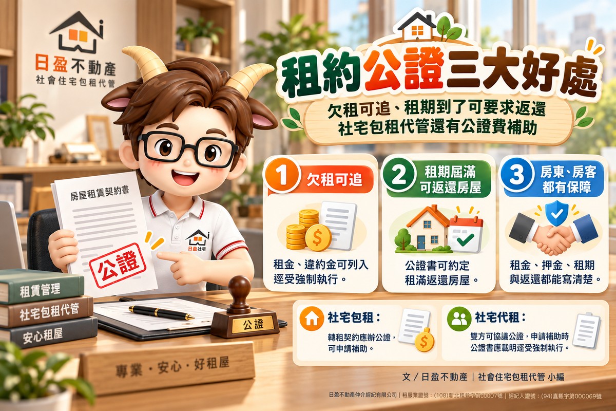 租約公證三大好處｜欠租可追、租期到了可要求返還　社宅包租代管還有公證費補助