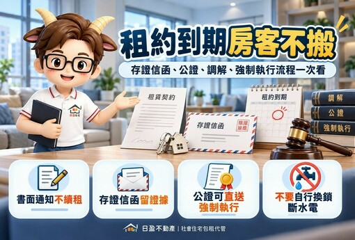 租約到期房客不搬｜存證信函、公證、調解、強制執行流程一次看