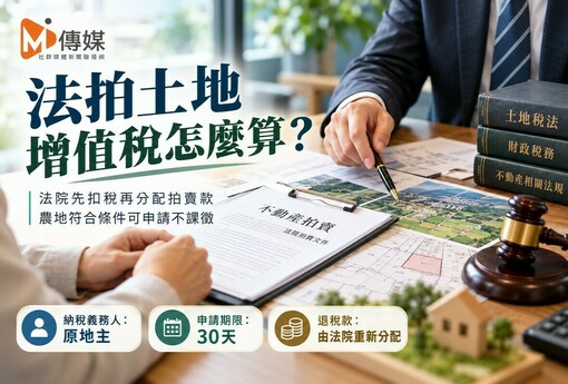 法拍土地增值稅由誰繳！法院先扣稅再分配拍賣款　農地符合條件可免課、30天申請期限要注意