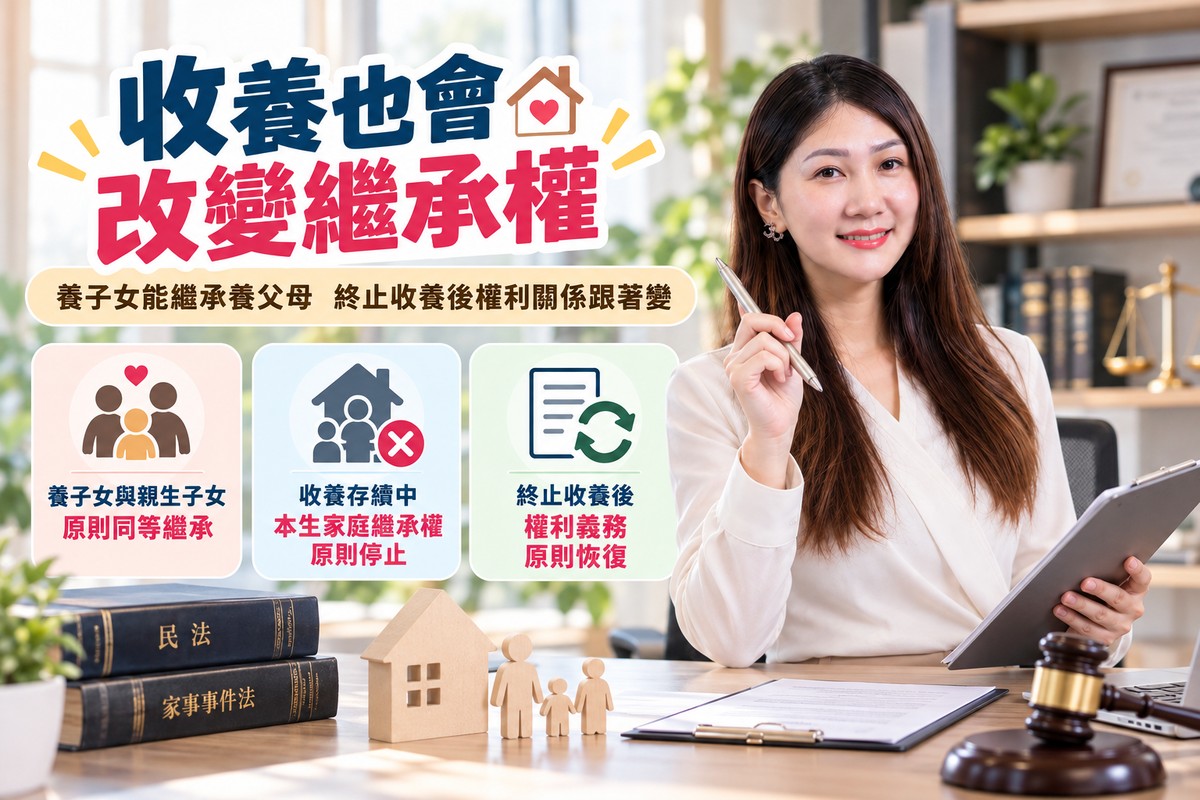 收養也會改變繼承權｜養子女能繼承養父母　終止收養後權利關係跟著變