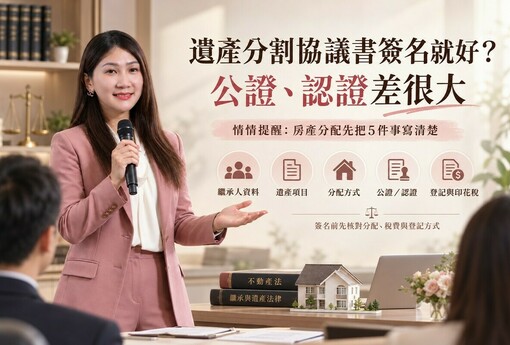 遺產分割協議書簽名就好?公證、認證差很大　情情提醒：房產分配先把5件事寫清楚