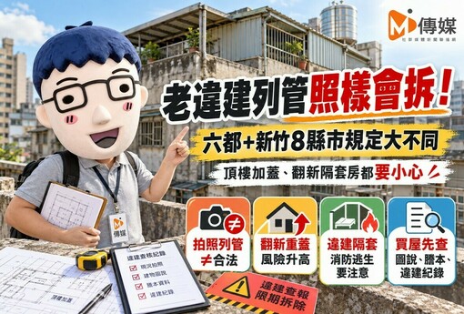 老違建列管照樣會拆！六都＋新竹8縣市規定大不同　頂樓加蓋、翻新隔套房都要小心