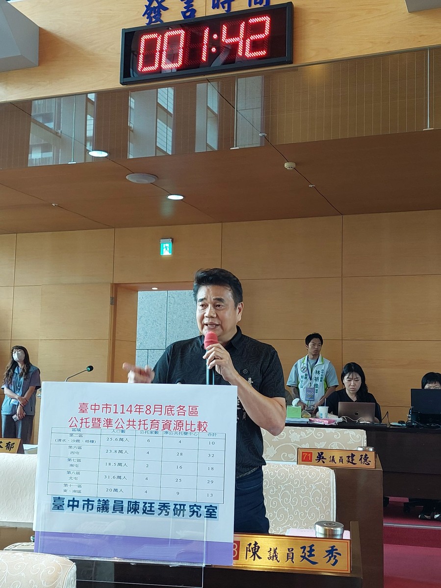 無黨籍市議員陳廷秀為海線民眾請命　中市公托政策務必降低城鄉差距、分配失衡問題