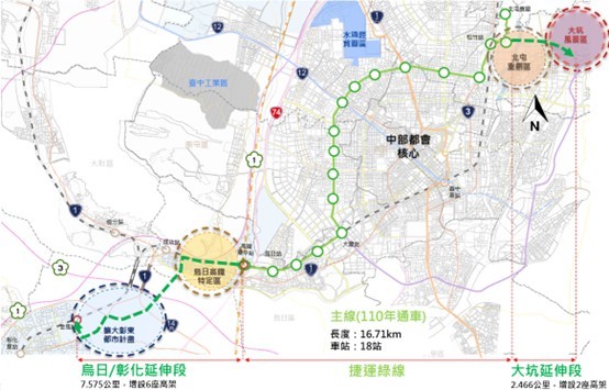 台中捷運綠線延伸線規劃定案，北至大坑、南接彰化 打造「30分鐘生活圈」 | M傳媒