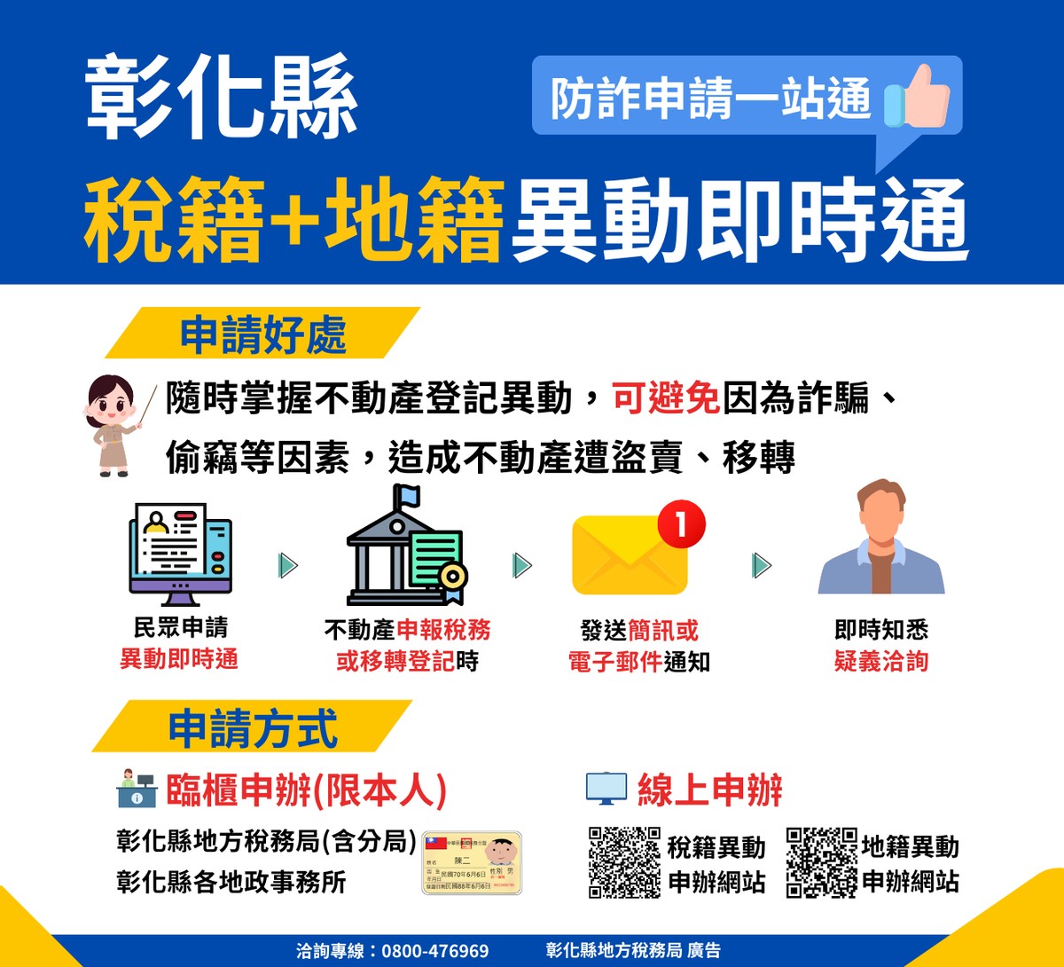 「稅籍」及「地籍」異動即時通一站式申請雙重守護