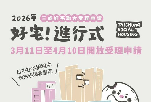「好宅」聯合招租！南屯建功5號、太平育賢三期、烏日高鐵好宅 即日起至4/10開放申請