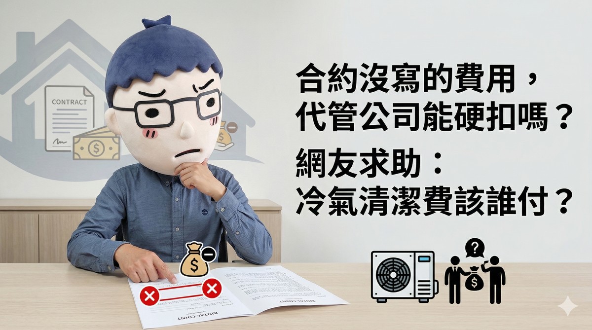 住半年、沒開冷氣、合約沒寫！代管公司硬扣冷氣清潔費，合理嗎？