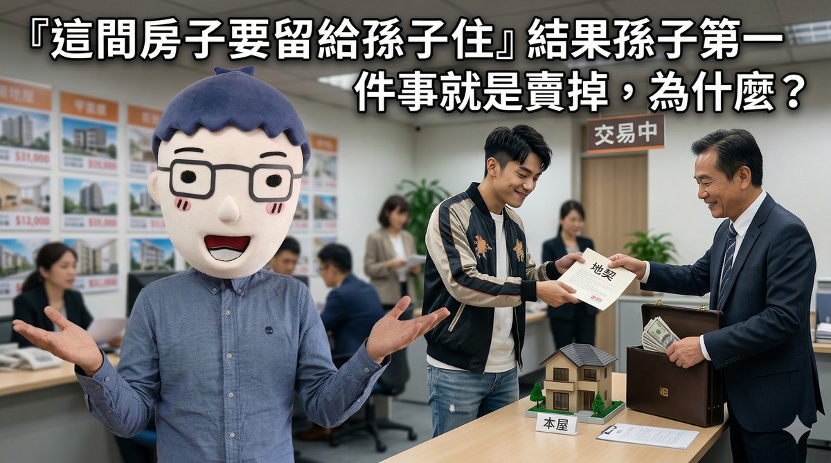 『這間房子要留給孫子住』結果孫子第一件事就是賣掉，為什麼？