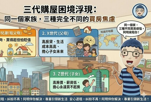 三代同堂卻活在三種房市！長輩談資產、中生代談壓力、年輕人談門檻，誰的答案才是對的？