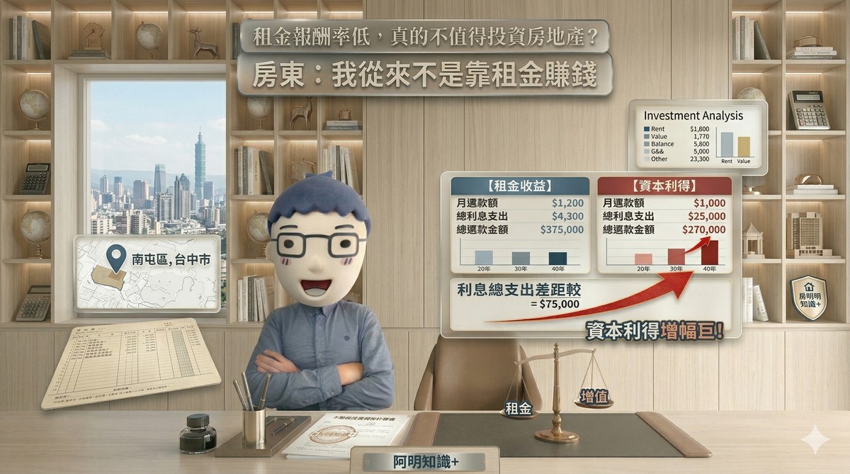 租金報酬率低，真的不值得投資房地產？房東：我從來不是靠租金賺錢