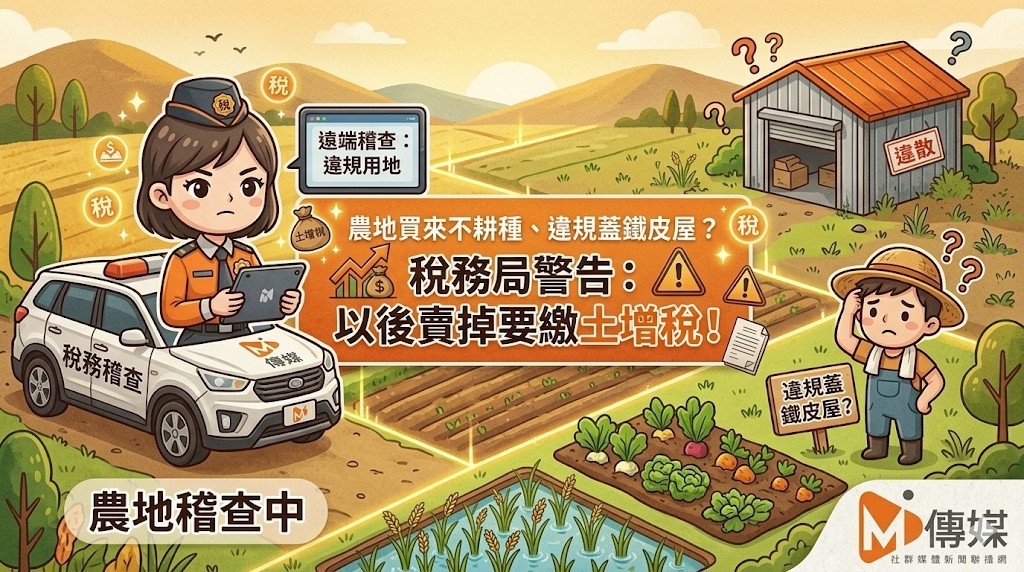農地買來不耕種、違規蓋鐵皮屋？稅務局警告：以後賣掉要繳土增稅！