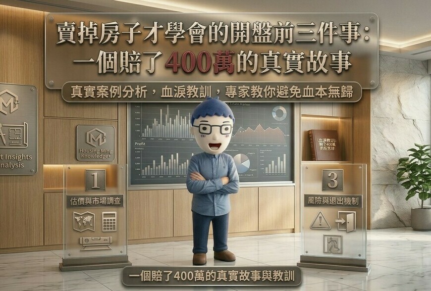 賣掉房子才學會的開盤前三件事:一個賠了400萬的真實故事