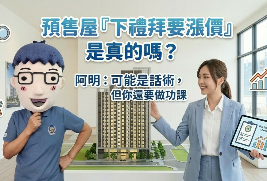 預售屋「下禮拜要漲價」是真的嗎？阿明：可能是話術，但你還是要做功課