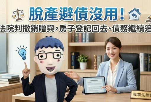 脫產避債沒用！法院判撤銷贈與，房子登記回去、債務繼續追