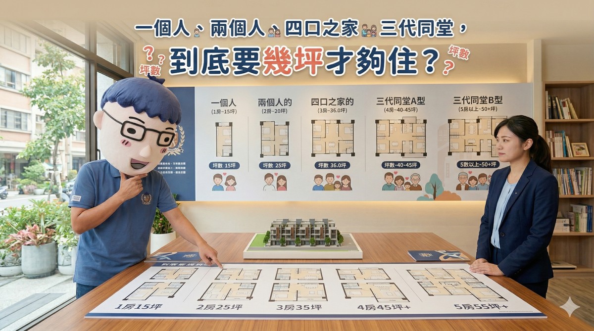 一個人、兩個人、四口之家、三代同堂，到底要幾坪才夠住？