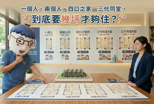 一個人、兩個人、四口之家、三代同堂，到底要幾坪才夠住？