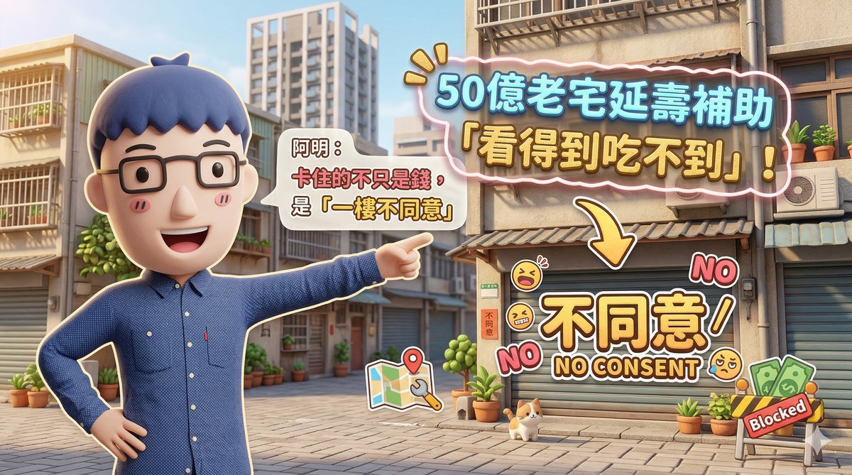 50億老宅延壽補助「看得到吃不到」！阿明：卡住的不只是錢，是「一樓不同意」